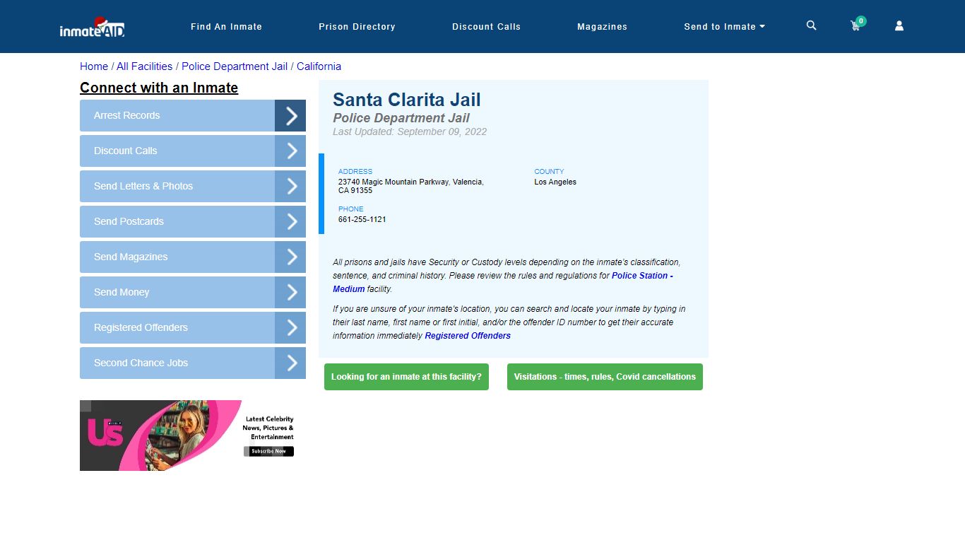 Santa Clarita Jail & Inmate Search - Valencia, CA